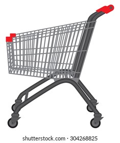 Shopping trolley. Element for design. Isolated on white background. 