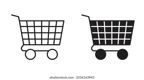 Shopping trolley Filled flat icons set for apps and web ui designs.