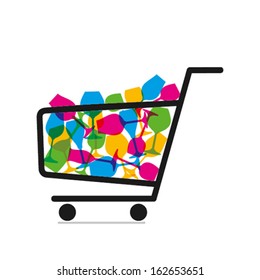 shopping trolley full of drink glasses vector