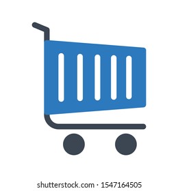 shopping trolley glyph colour icon

