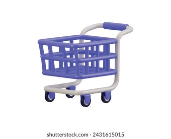 icono de carro de compras ilustración vectorial de renderizado 3d