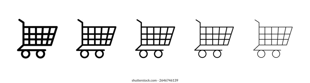Conceito do ícone do carrinho de compras. design gráfico, logotipo, Web, UI.