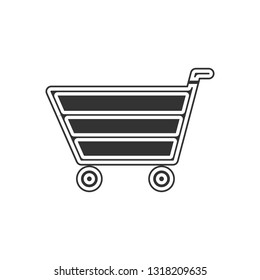shopping trolley icon. Element of navigation for mobile concept and web apps icon. Glyph, flat icon for website design and development, app development