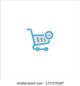 shopping trolley icon flat vector logo design trendy illustration signage symbol graphic simple