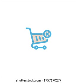 shopping trolley icon flat vector logo design trendy illustration signage symbol graphic simple