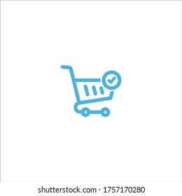 shopping trolley icon flat vector logo design trendy illustration signage symbol graphic simple