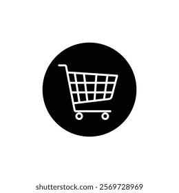 Shopping trolley icon Line Art Logo set