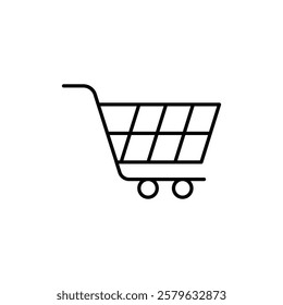 Shopping trolley icon logo sign set vector outline