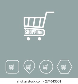 SHOPPING TROLLEY Icon on Flat UI Colors with Different Shapes. Eps-10.