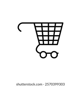 Shopping trolley icon Outline thin set