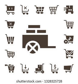 shopping trolley icon set. 17 filled shopping trolley icons.  Simple modern icons about  - Shopping cart, Cart, Trolley