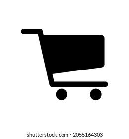 Shopping trolley icon. Simple shopping cart icon. High quality and suitable for your design. Flat design vector illustration, solid, silhouette.