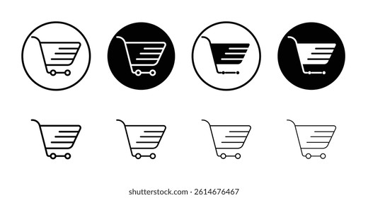 Shopping trolley icon Simple outline vector logo