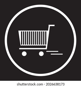 Shopping trolley icon for transporting goods in store