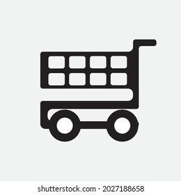 Shopping trolley icon for transporting goods in store