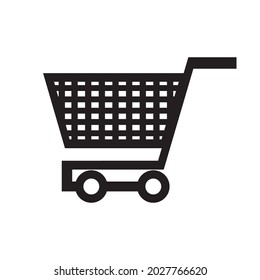 Shopping trolley icon for transporting goods in store
