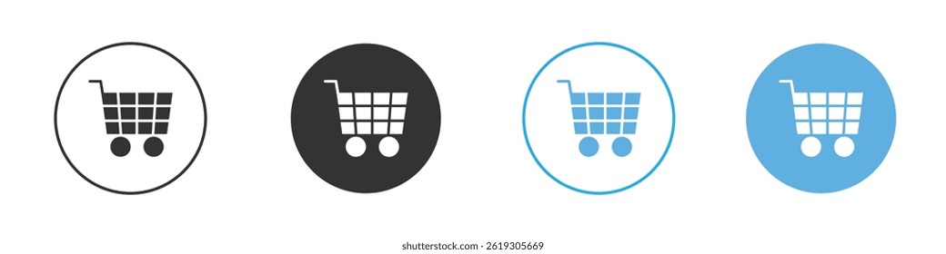 Shopping trolley icon Vector Graphic set