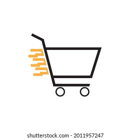 shopping trolley icon vector illustration template design