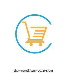 shopping trolley icon vector illustration template design