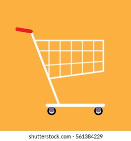 Shopping trolley icon. Vector illustration.