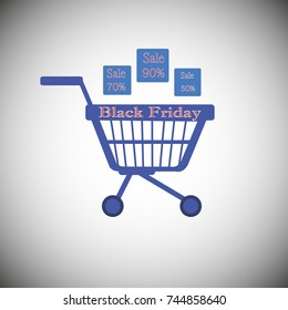 Shopping trolley icon vector illustration. Vector background. Vector illustration EPS10