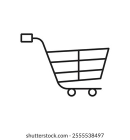 Shopping trolley icon vector isolated on white background.