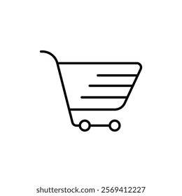 Shopping trolley icon Vector logo outline