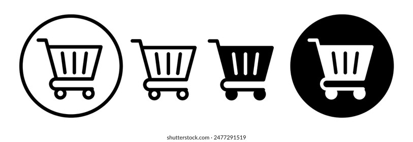 shopping trolley icon vector. symbol, sign, e-commerce