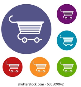 Shopping trolley icons set