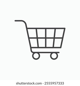 Shopping trolley isolated icon. vector illustration.