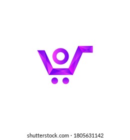 Shopping trolley, letter o logo. Online shop sign, Fashion Store icon, Marketing and E-commerce , Social Networking and Communication Digital concept for your Business.