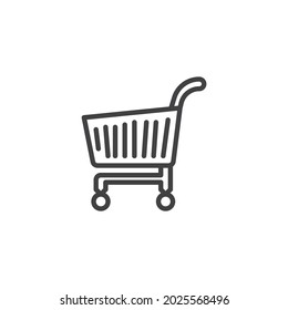 Shopping trolley line icon. linear style sign for mobile concept and web design. Shopping cart outline vector icon. Symbol, logo illustration. Vector graphics