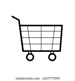 shopping trolley. linear icon. Line with editable stroke