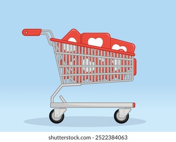 Carro de compras Love Heart Social Reaction