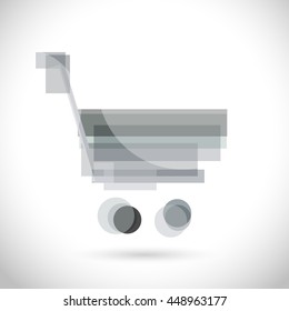 Shopping trolley Modern greyscale color Icon for web, app. New polygonal concept, art design gray symbol. Logo geometric sign isolated on white. Vector illustration in creative style.