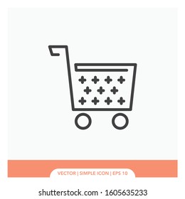 Shopping trolley online Icon Vector Illustration