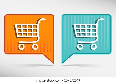 Shopping trolley - orange and blue pointer 