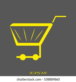 shopping trolley in the shop, icon, vector illustration EPS 10