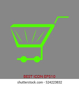 shopping trolley, shop, vector icon, eps10