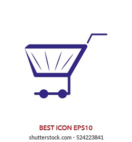 shopping trolley, shop, vector icon, eps10