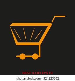 shopping trolley, shop, vector icon, eps10