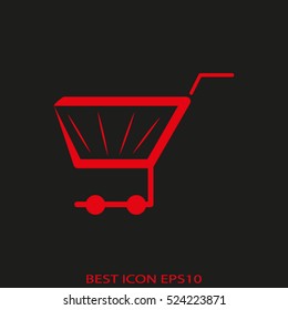shopping trolley, shop, vector icon, eps10