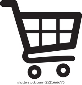 Shopping Trolley Silhouette Vector Image