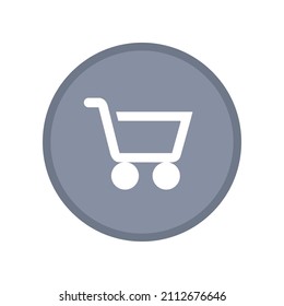 Shopping trolley. Supermarket cart symbol. Grey vector website icon isolated on white background.