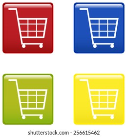 Shopping Trolley Supermarket Vector Illustration Stock Vector (Royalty ...