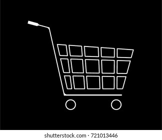 shopping trolley thin line icon