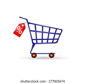 Shopping trolley. Vector eps 10