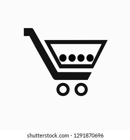 Shopping trolley. Vector icon.