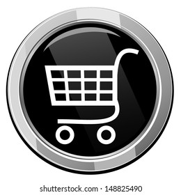 Shopping trolley - Vector icon isolated