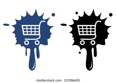 Shopping trolley - vector icon isolated